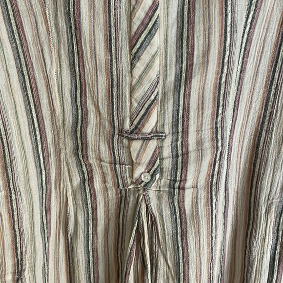 DIAB’LESS tunic - coverup w/ lurex & pale colored stripes. button front closures - Picture 8 of 11